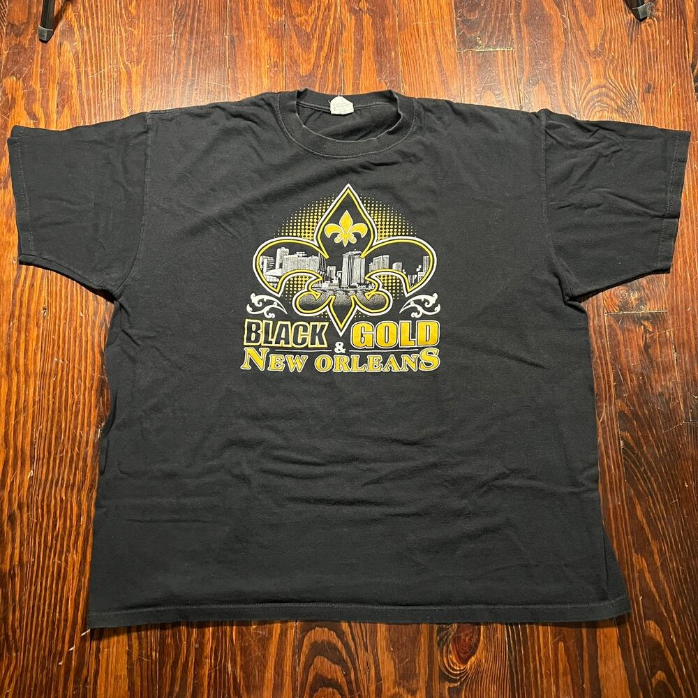 New Orleans Saints 2X Y2K T Shirt Black Oversized